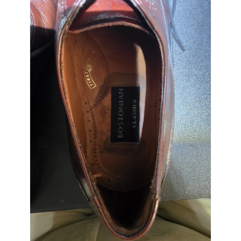Bostonian Classics Men's Burgundy Leather Cap Toe Oxford Dress Shoes 9.5M - Picture 11 of 11